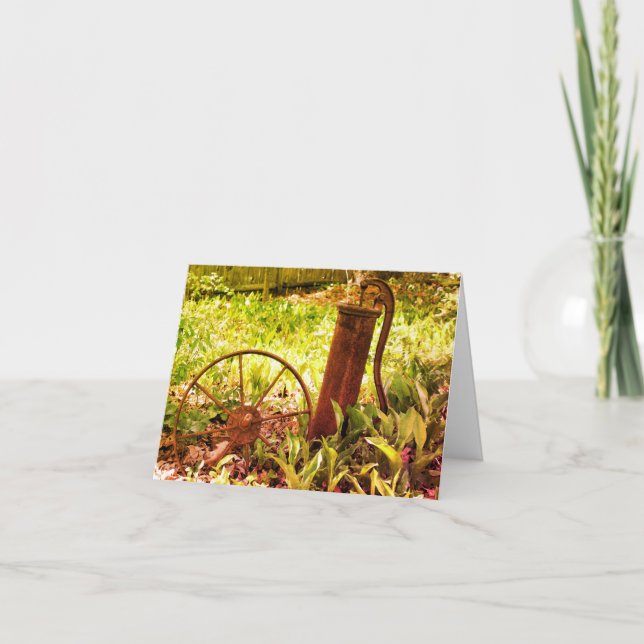 Tomt anteckningskort för Blomsterträdgård med vint (Framsida)