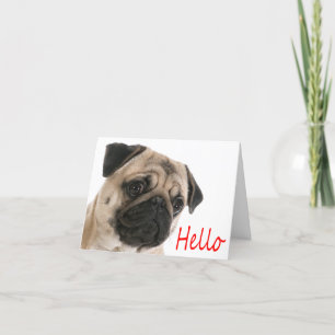 Tomt anteckningskort för hej Pug Puppy Hund