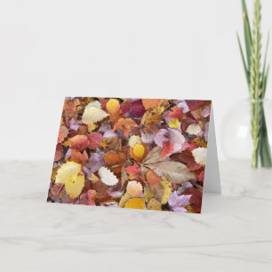 Tomt anteckningskort för höst löv