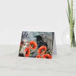 Tomt anteckningskort för mörk Gothic Art Collage B