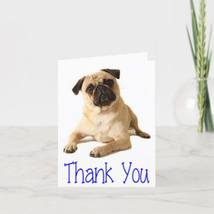 Tomt anteckningskort för Tack Pug Puppy Hund