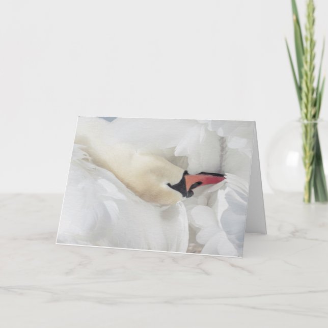 Tomt anteckningskort för tyst Svan (Framsida)