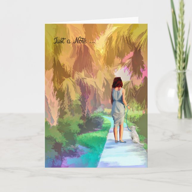 Tomt anteckningskort, gå genom Hund Kort (Framsida)