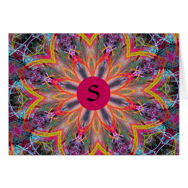 Tomt anteckningskortmonogram S eller ditt val Hälsningskort (Framsidan Horizontal)