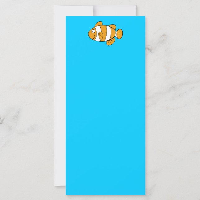 Tomt Aqua och söta tecknade fiskar (Framsida)