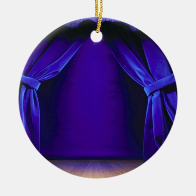 Tomt arrangera med gardiner julgransprydnad keramik (Framsidan)