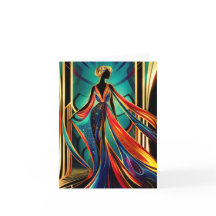Tomt Art Deco Dam-kort