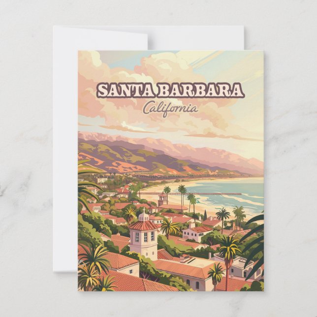 Tomt Barbara Beach Central Kusten California Card (Framsida)