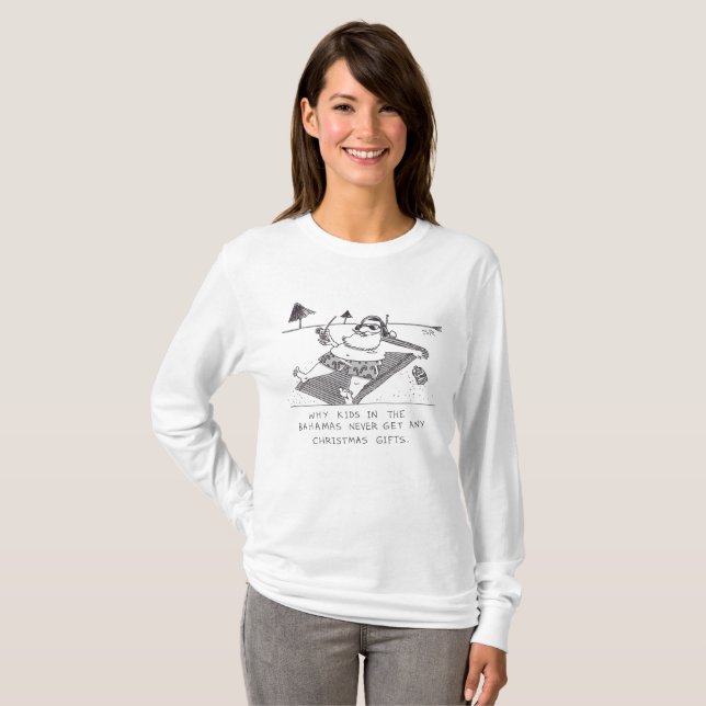 Tomt Beach Time Kvinnor, vit långärmad-skjorta T Shirt (Hel framsida)