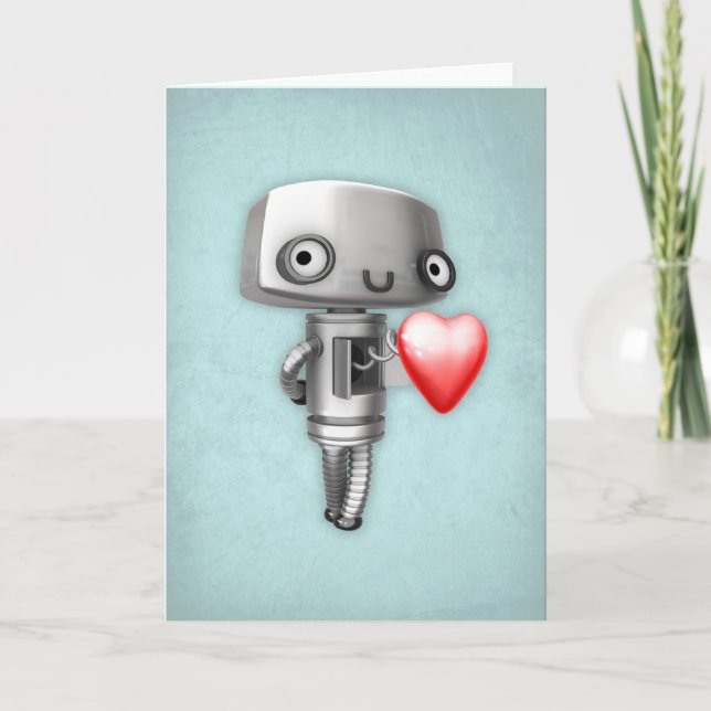 Tomt bildkort - Robot Kärlek Helgkort (Framsida)