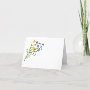 Tomt Blommigt för vattenfärg med enkel Elegant Helgkort