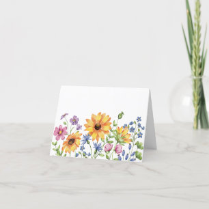 Tomt Blommigt för vattenfärg med enkel Elegant Helgkort