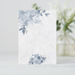 Tomt budget Blå akvarell blommande bröllop Inbjudningar