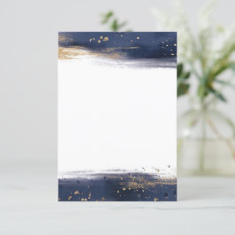 Tomt budget blå och guld penseldrag bröllop  inbjudningar