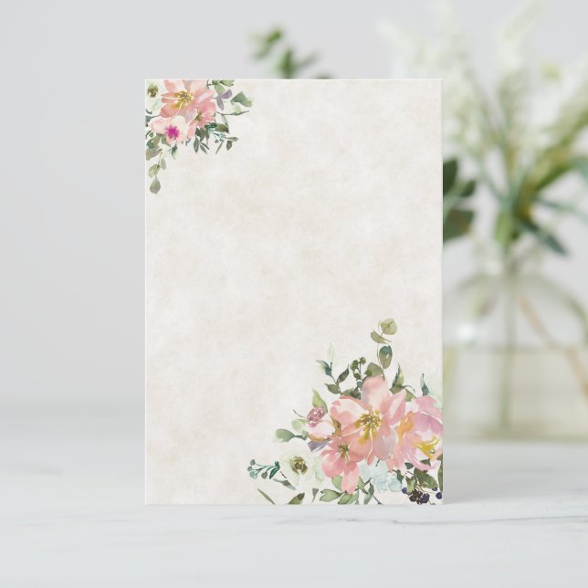 Tomt budget Blush och äggskal  blombröllop  Inbjudningar (Stående Fram)