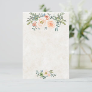 Tomt budget Blush och grön blombröllop Inbjudningar