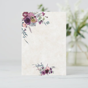 Tomt budget Burgunder och rosa blommande bröllop Inbjudningar