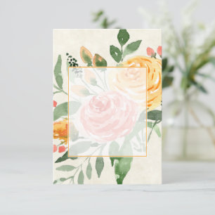 Tomt budget Elegant orange blommande bröllop Inbjudningar