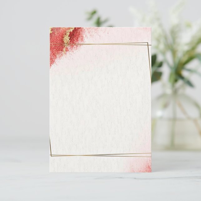 Tomt budget Elegant röd och gul bröllops- Inbjudningar (Stående Fram)