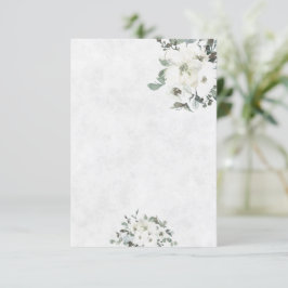 Tomt budget Elfenbensvitt akvarellblommigt bröllop Inbjudningar