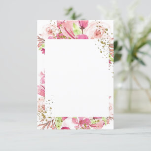 Tomt budget Fantastiskt rosa blommigt bröllop Inbjudningar
