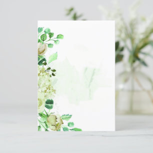 Tomt budget Grönt blomsterbröllop Inbjudningar