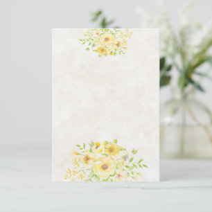 Tomt budget Gult akvarell blommande bröllop Inbjudningar