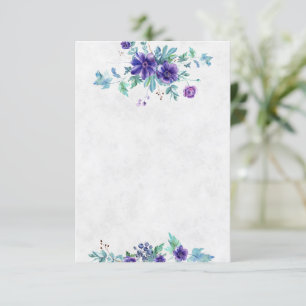 Tomt budget Lila akvarell blommande bröllop Inbjudningar
