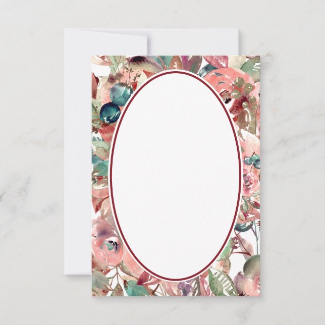 Tomt budget Orange akvarell blomster  vigsel   Inbjudningar (Framsida)