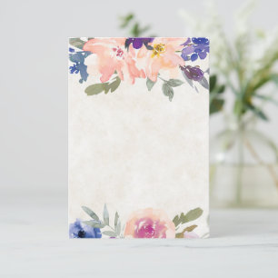 Tomt budget Orange och blå blomsterbröllop Inbjudningar