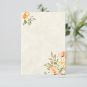 Tomt budget Orange och gul blomsterbröllop Inbjudningar