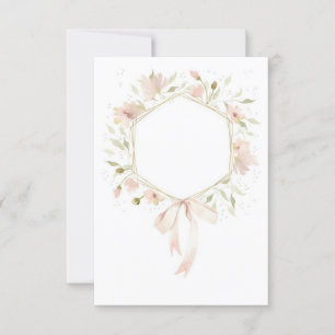 Tomt budget Pastell rosa blommande bröllop Inbjudningar