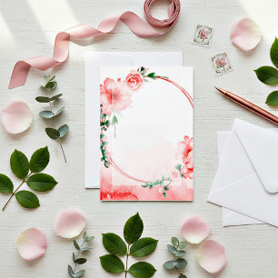 Tomt budget Rosa blommig bröllop Inbjudningar