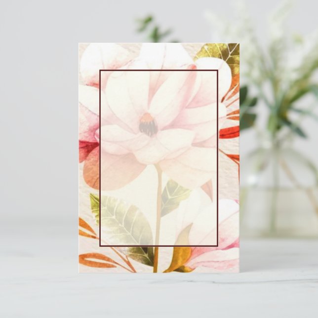 Tomt budget Rosa blomsterbröllop  Inbjudningar (Stående Fram)