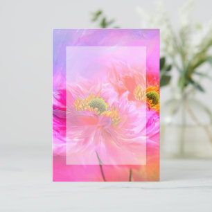 Tomt budget Rosa blomsterlig fantasibröllop Inbjudningar