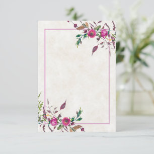 Tomt budget Rosa löst blommande bröllopsinbjudan Inbjudningar