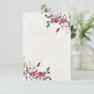 Tomt budget Rosa löst blomsterbröllop  Inbjudningar