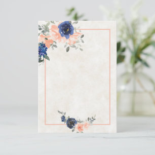 Tomt budget Rosa och blå blommande bröllopsinbjuda Inbjudningar
