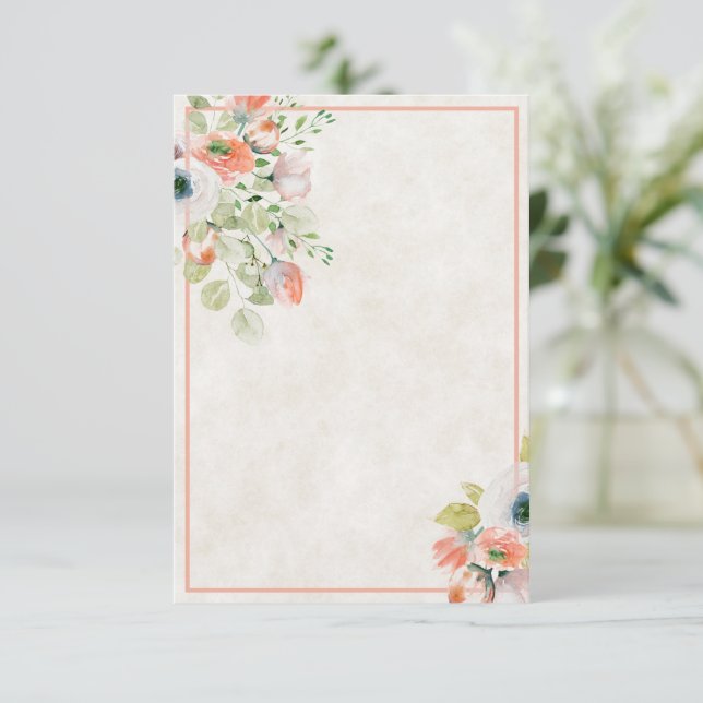 Tomt budget Rosa och blå  blommig bröllopsinbjudan Inbjudningar (Stående Fram)