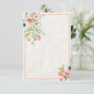 Tomt budget Rosa och blå blommig bröllopsinbjudan Inbjudningar