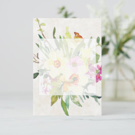 Tomt budget Vår narcissbukett bröllop  Inbjudningar