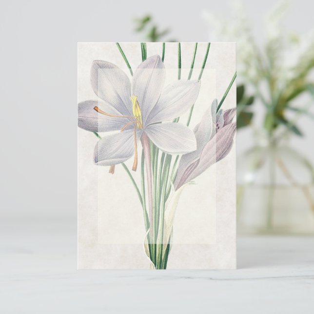 Tomt budget Vintage blumen bröllop  Inbjudningar (Stående Fram)