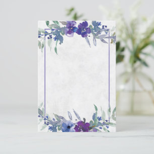 Tomt budget Violetta och blåa blommande bröllop I Inbjudningar