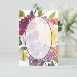 Tomt budget Violetta och gula blommande bröllop Inbjudningar