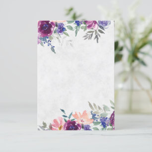 Tomt budget Violetta och orangea blommiga bröllop Inbjudningar