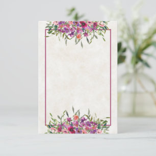 Tomt budget Violetta vildblommor bröllop Inbjudan