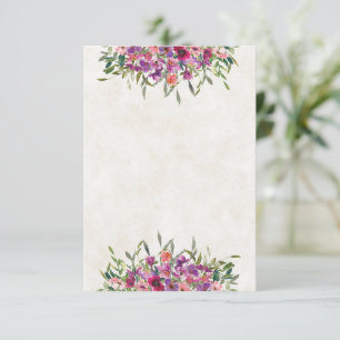 Tomt budget Violetta vildblommor bröllop Inbjudningar