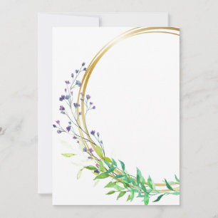 Tomt design med blå blommor i spray inbjudningar