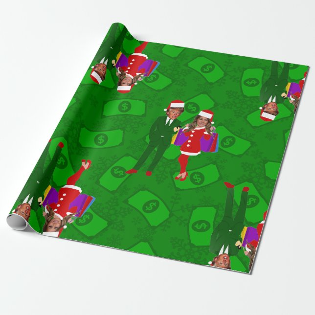 Tomt donald melania trump christmas money presentpapper (Utrullad)