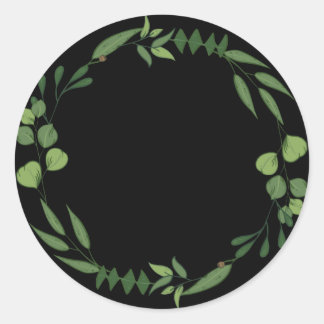 Tomt Elegant vattenfärgsblad, blanktecken, klassis Runt Klistermärke